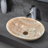 Oval Stone Above Counter Basin Yellow Onyx