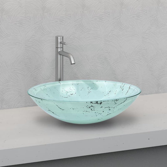 Above Counter Basin Double Layer Glass Oval