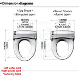 496/528X406X145Mm Intelligent Electric Toilet Cover Seat With Instant Heating And Auto Washer 