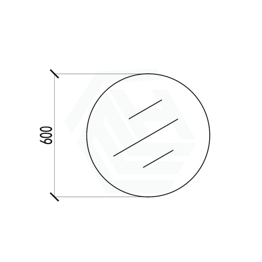 600/800Mm Bathroom Mirror Pencil Edge Round Wall Mounted Frameless Mirrors
