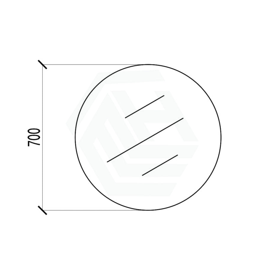 600/800Mm Bathroom Mirror Pencil Edge Round Wall Mounted Frameless Mirrors