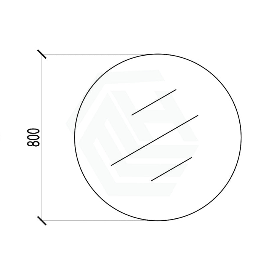 600/800Mm Bathroom Mirror Pencil Edge Round Wall Mounted Frameless Mirrors