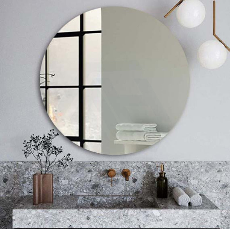 500/600/700/800/900Mm Bathroom Mirror Pencil Edge Round Wall Mounted Frameless Mirrors