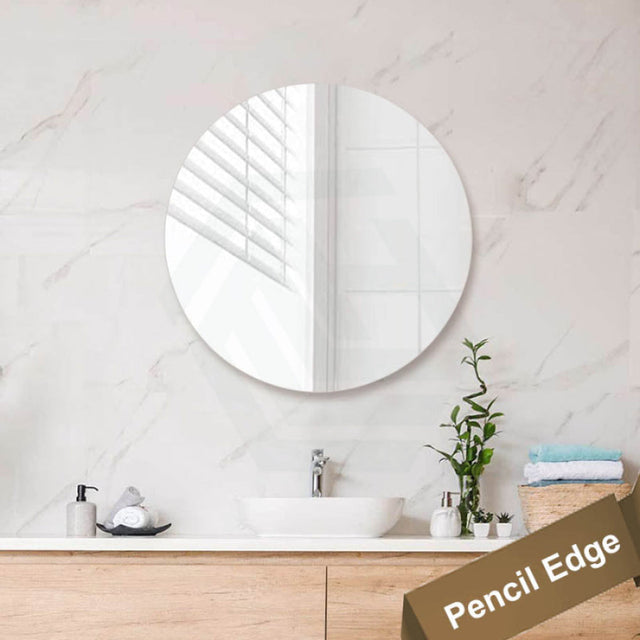 600/800mm Bathroom Mirror Pencil Edge Round Wall Mounted