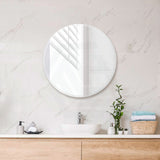600/700/800mm Bathroom Mirror Bevel Edge Round Wall Mounted 700X700mm Frameless Mirrors