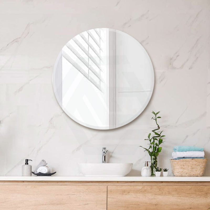 600/800mm Bathroom Mirror Bevel Edge Round Wall Mounted 800X800Mm