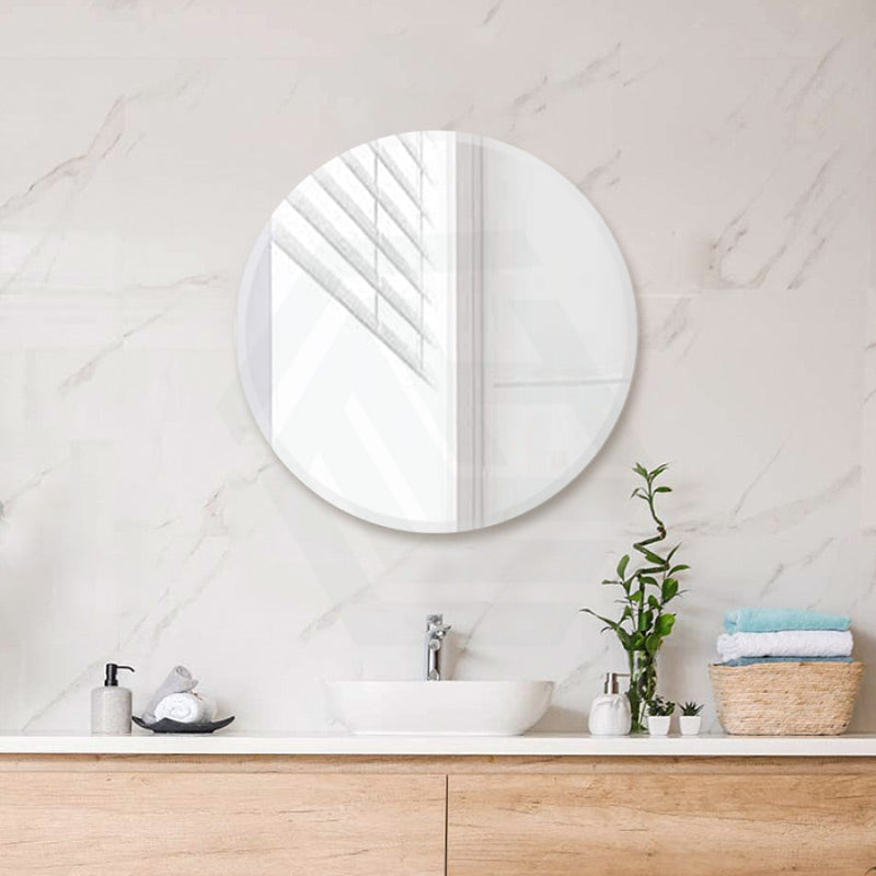 600/700/800Mm Bathroom Mirror Bevel Edge Round Wall Mounted Frameless Mirrors