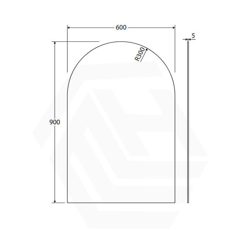 500/600/750/800mm Bathroom Mirror Pencil Edge Arch Wall Mounted