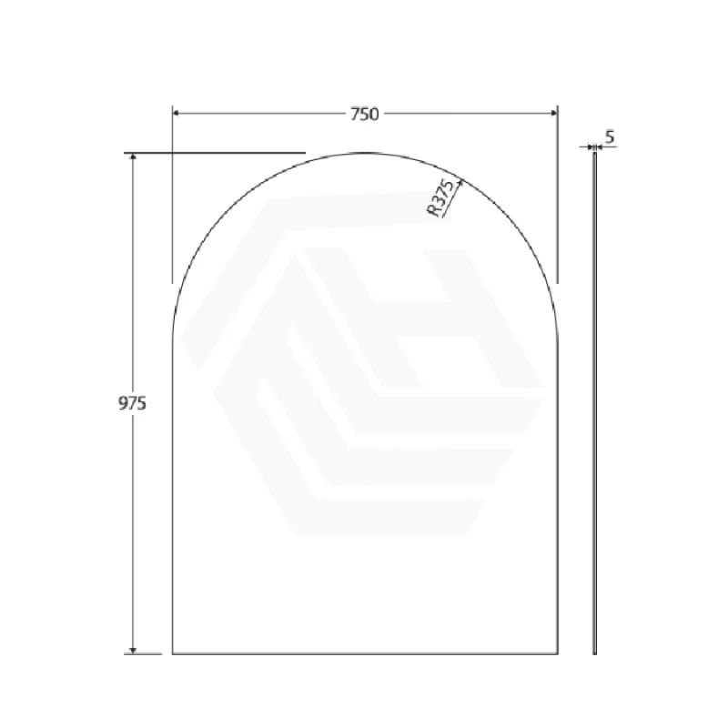 750mm Fienza Arch Pencil Edge Bathroom Mirror Wall Mounted