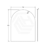 750mm Fienza Arch Pencil Edge Bathroom Mirror Wall Mounted