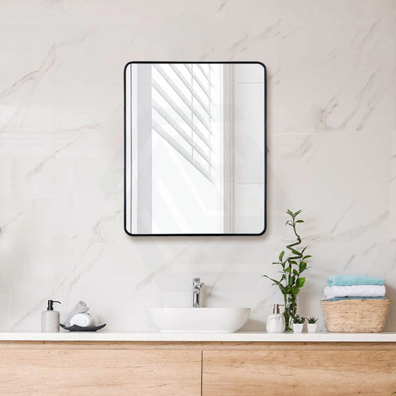 Bathroom Mirror Aluminum Framed Rectangle Black