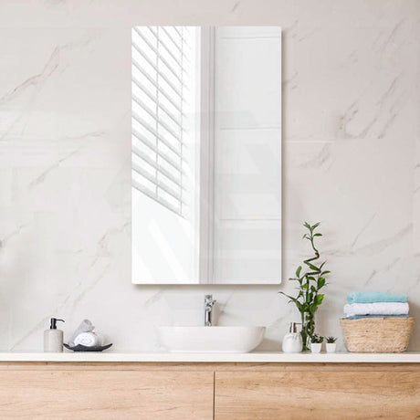 450X1000mm Satin Stainless Steel Framed Mirror Welded Corners Wall Mounted Special Care Needs