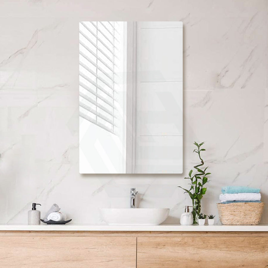 450X1000mm Satin Stainless Steel Framed Mirror Welded Corners Wall Mounted Special Care Needs