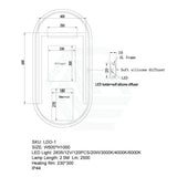 500X1000mm Led Mirror Oval Backlighting Led Mirrors