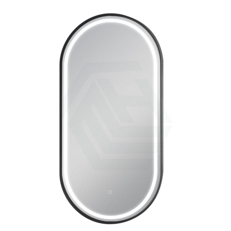 500X1000Mm Led Mirror Oval Black Framed Defogger Pad Led Mirrors