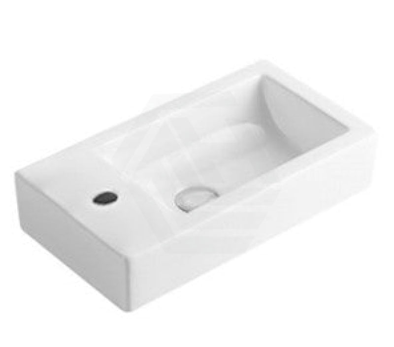500X250X520Mm Wall Hung Bathroom Floating Vanity With Ceramic Top Dark Grey Wood Grain One Tap Hole