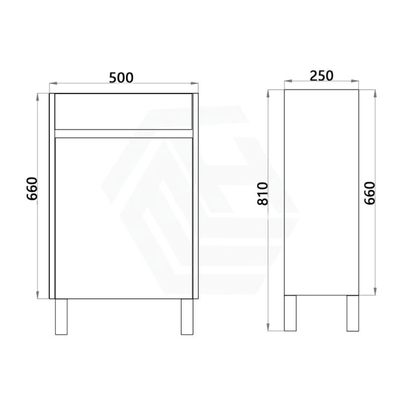 500X250X940Mm Pvc Filmed Floor Mini Bathroom Vanity Dark Grey Ceramic Top Freestanding