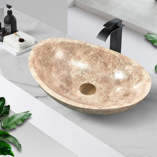Above Counter Stone Basin Marble Oval