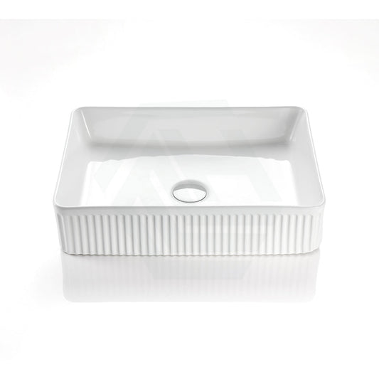 500X380X120Mm Rectangle Above Counter Ceramic Basin Ultra Slim Gloss White Basins