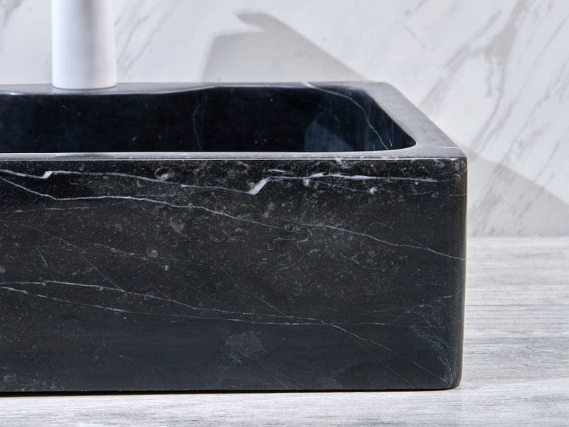500X380X150Mm Above Counter Stone Basin Rectangle Marble Surface Bathroom Wash Antique Vintage With
