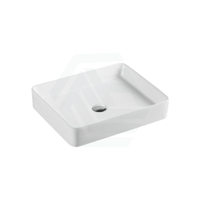 500X400X110Mm Rectangle Gloss White Above Counter Ceramic Basin Ultra Slim