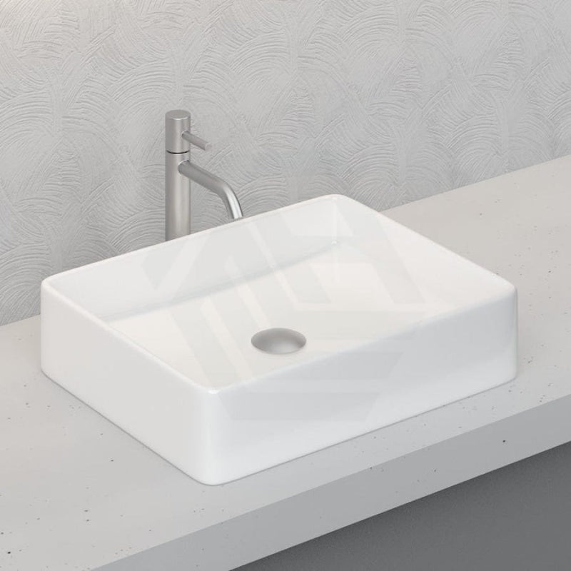 Rectangle Above Counter Basin Ultra Slim Ceramic Gloss White