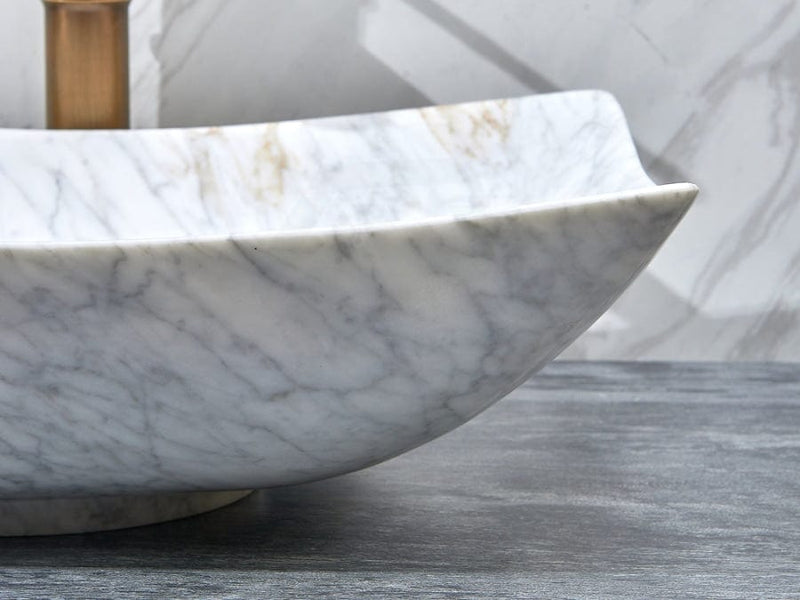 500X400X135Mm Above Counter Stone Basin Special Shape Marble Surface Bathroom Wash Vintage