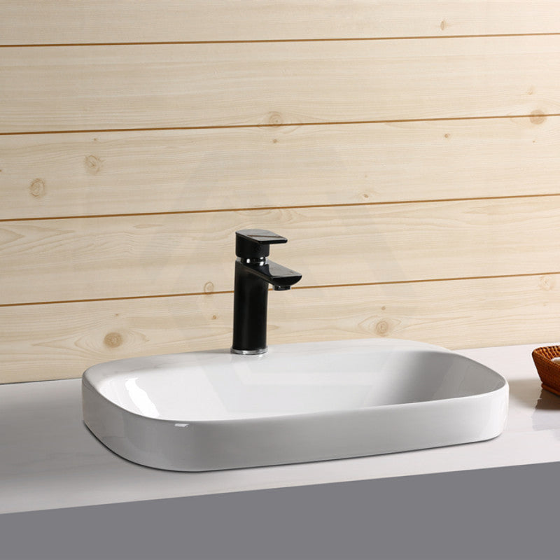500X420X155Mm Rectangle Gloss White Ceramic Inset Drop-In Basin