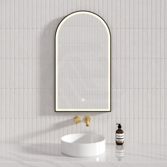 500X900Mm Bianco Led Mirror Matt Black Framed Touch Sensor Front Light For Bathroom Mirrors