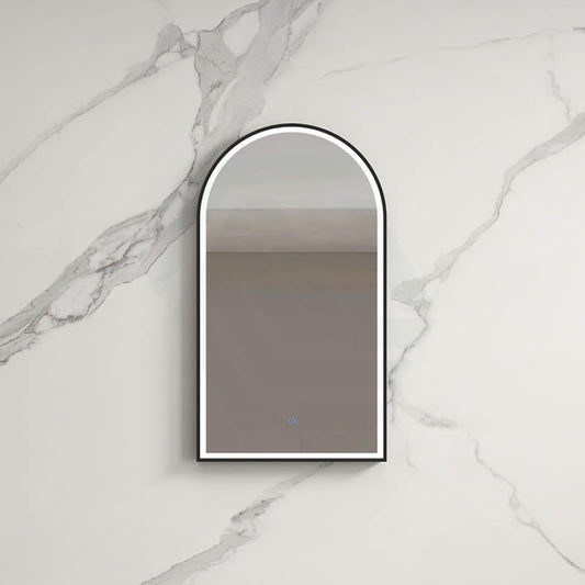 500x900mm Bianco LED Mirror Matt Black Framed Touch Sensor Front Light for Bathroom