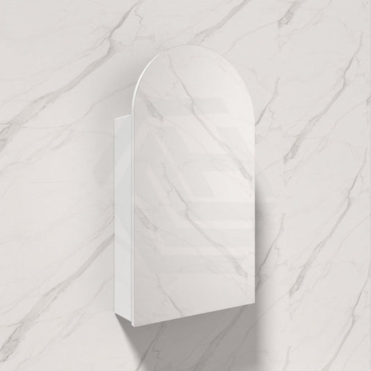 500X900Mm Canterbury Wall Hung Arch Shaving Mirror Cabinet Matt White Finish For Bathroom Cabinets