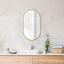 G#1(Gold) 500X900X27Mm Golden Aluminum Framed Oval Wall Mirror With Screw Mounting Kits Mirrors