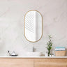 G#1(Gold) 500X900X27Mm Golden Aluminum Framed Oval Wall Mirror With Screw Mounting Kits Mirrors