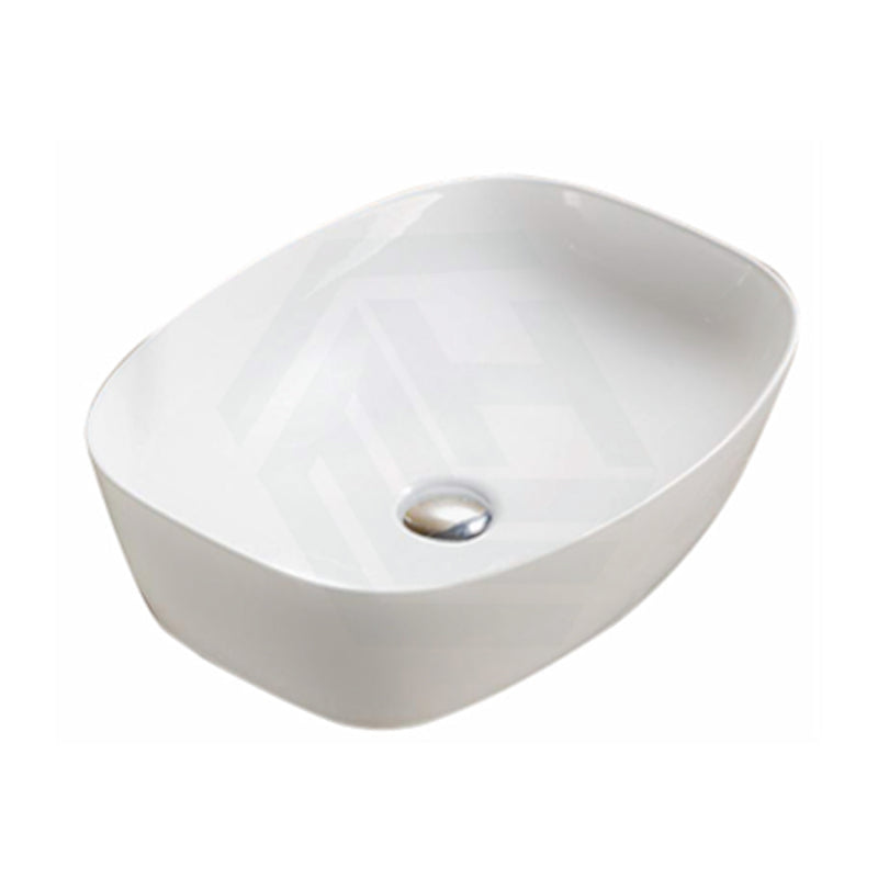 505X385X135Mm Rectangle Gloss White Above Counter Ceramic Basin Ultra Slim