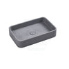 506X326X100Mm Rectangle Above Counter Concrete Basin French Grey Pop Up Waste Included Basins