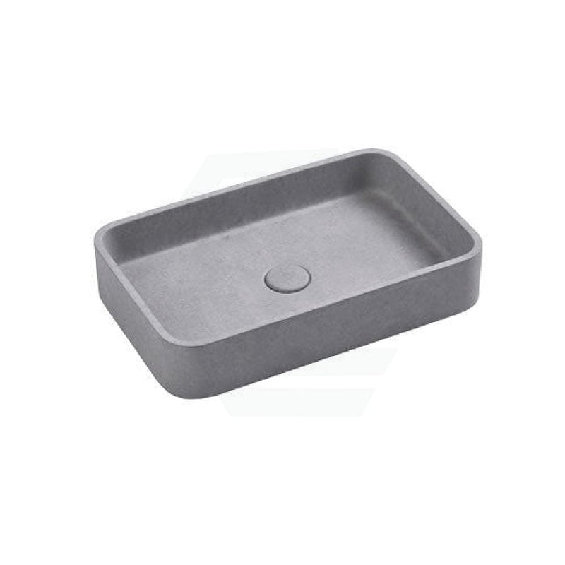 506X326X100Mm Rectangle Above Counter Concrete Basin Grey Mist Pop Up Waste Included Basins