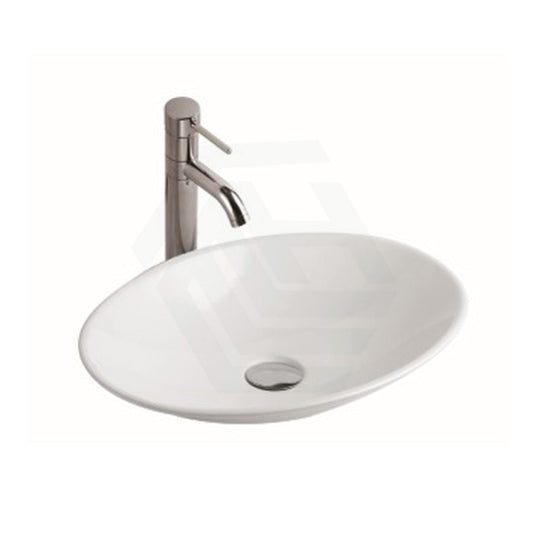 510X350X95Mm Oval Above Counter Gloss White Ceramic Basin