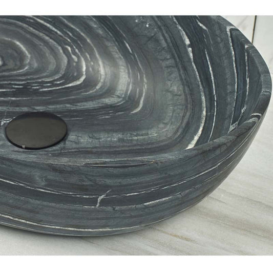510X380X150Mm Oval Above Counter Marble Surface Stone Basin