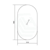 510X900mm Led Mirror Oblong Racetrack Motion Sensor Auto On