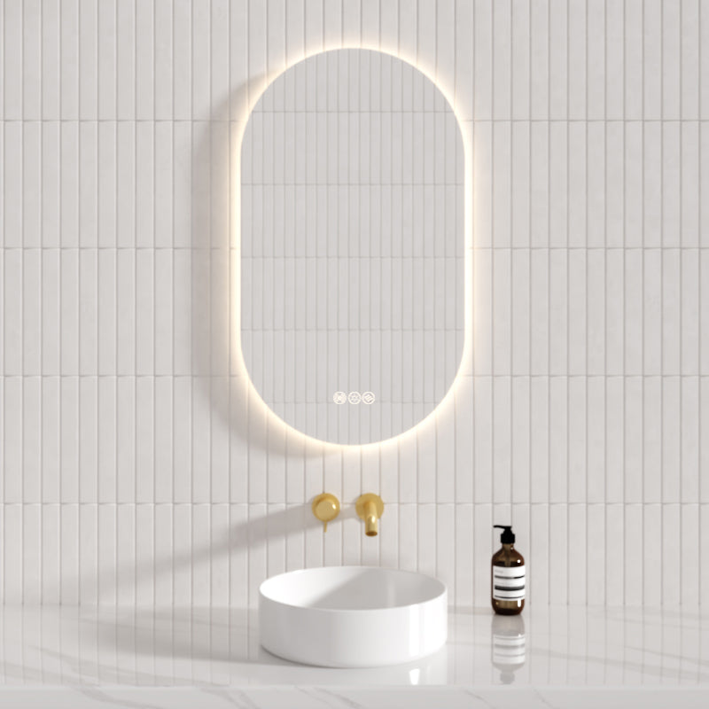 510X900mm Led Mirror Oblong Racetrack Motion Sensor Auto On Oval Led Mirrors