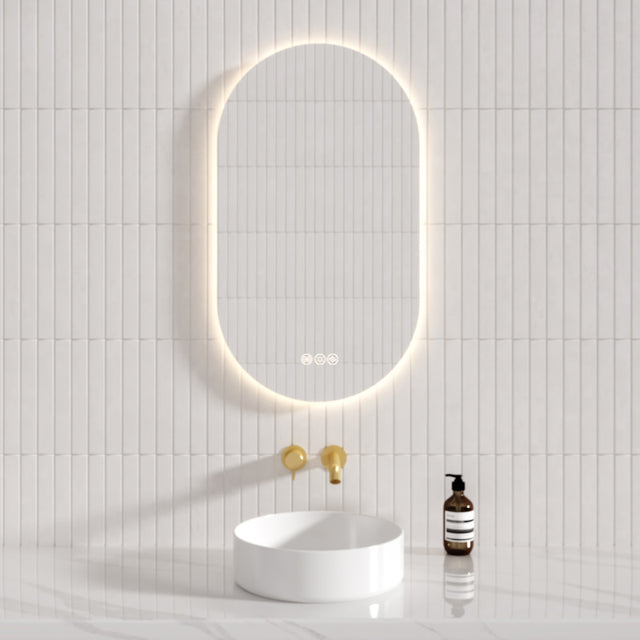 510X900mm Led Mirror Oblong Racetrack Motion Sensor Auto On Oval Led Mirrors