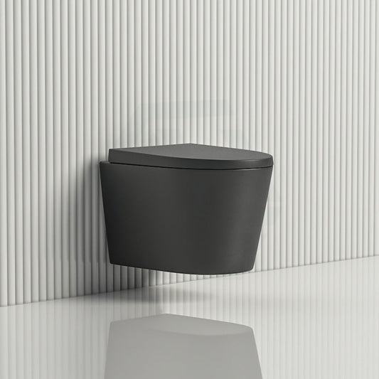 520X360X325Mm Avis Matt Black Wall Hung Toilet Pan With Rimless Flush For Bathroom Pans