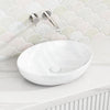 520X395X130Mm Bathroom Wash Basin Oval Above Counter Gloss White Ceramic Basins