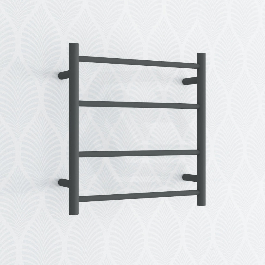 520X500X120Mm Round Matt Black Electric Heated Towel Rack 4 Bars