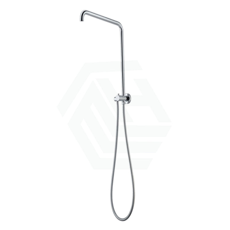 530Mm Height Round Chrome Top Water Inlet Twin Shower Rail
