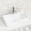 530X300X110Mm Rectangle Above Counter Ceramic Basin Gloss White For Bathroom Basins