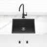 530X460X200mm Carysil Black Single Bowl Granite Kitchen/ Laundry Sink Top/ Under Mount Kitchen