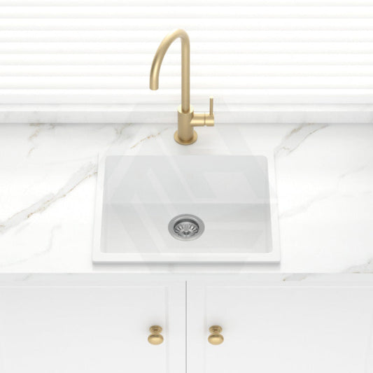 530X460X200Mm Carysil White Single Bowl Granite Kitchen/laundry Sink Top/under Mount Kitchen