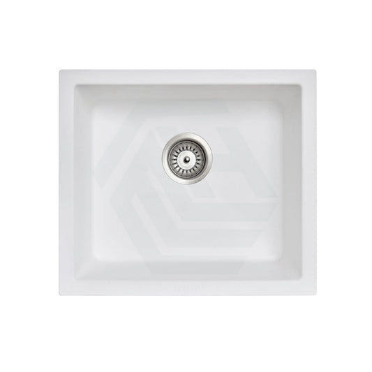 533X457X205Mm Carysil White Single Bowl Granite Kitchen/laundry Sink Top/flush/under Mount Kitchen