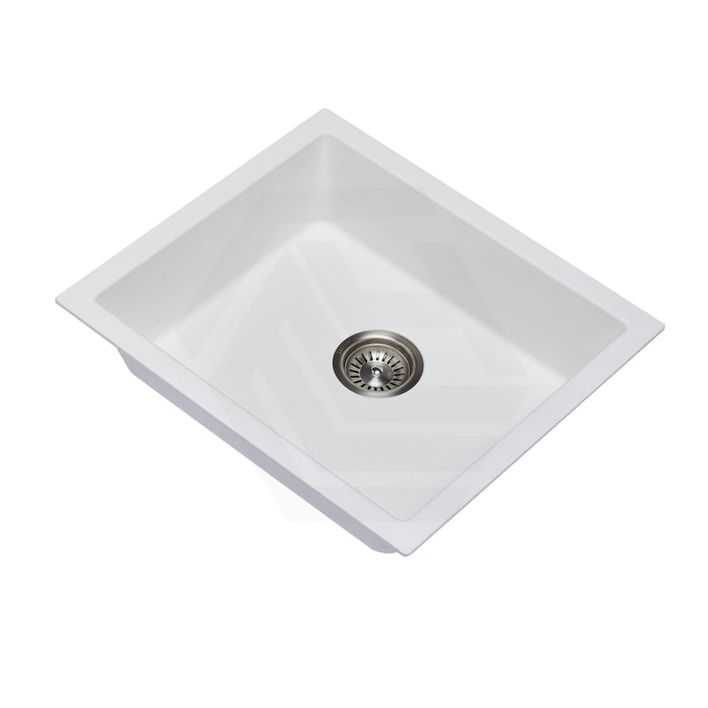 533X457X205Mm Carysil White Single Bowl Granite Kitchen/laundry Sink Top/flush/under Mount Kitchen